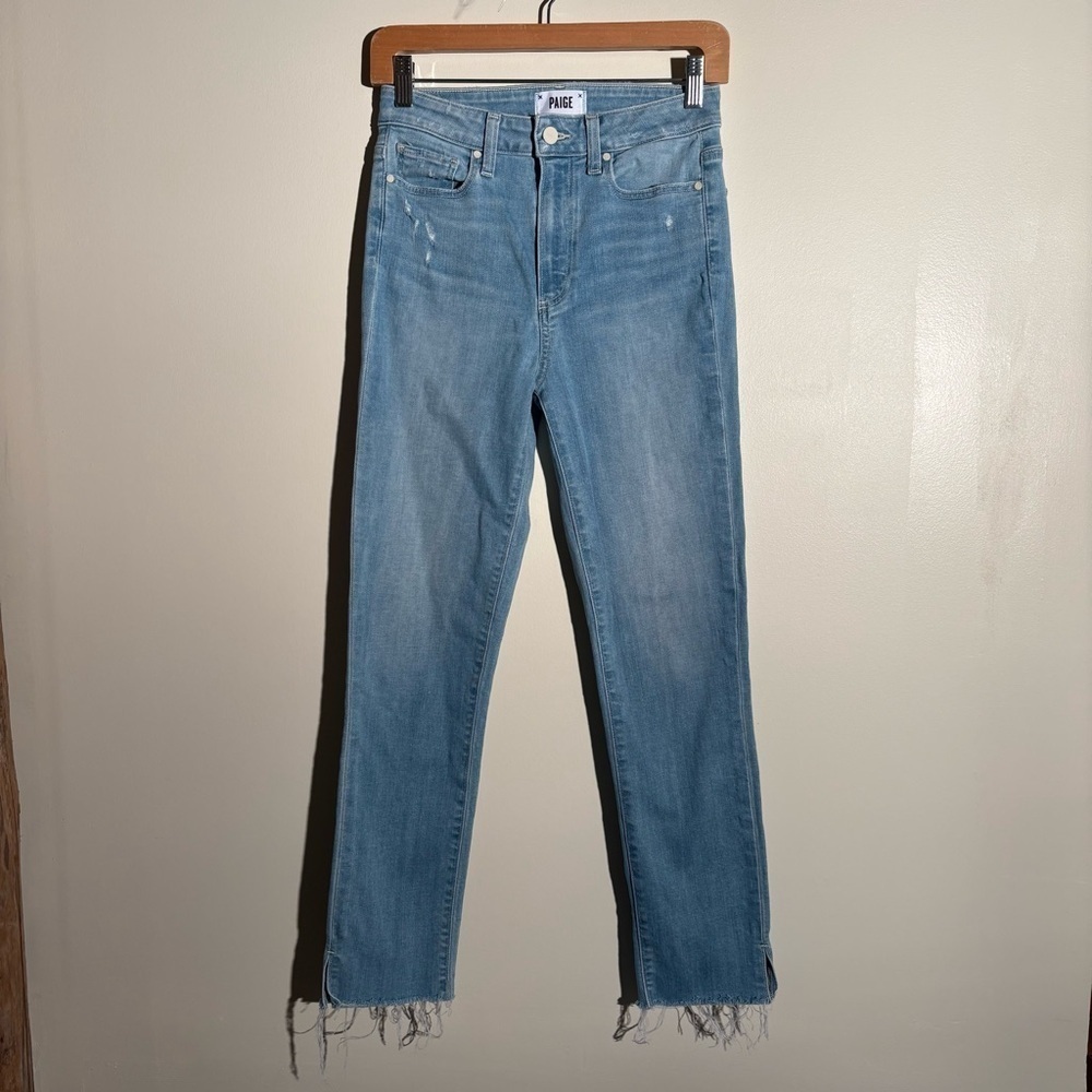 Paige Cropped Raw Hem Jeans